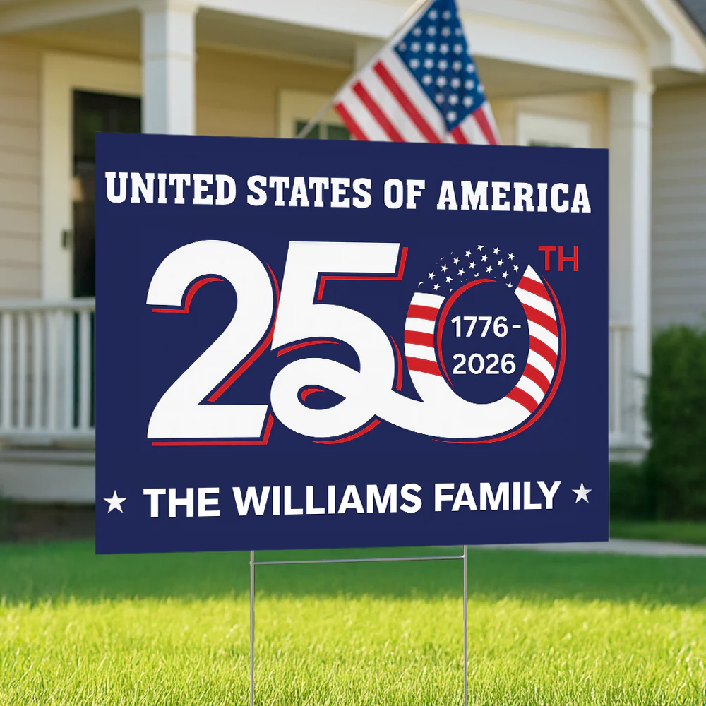 Custom Family Name Patriotic 250th Anniversary 1776 2026 United States of America Semiquincentennial Yard Sign HO82 900102 - Image 3