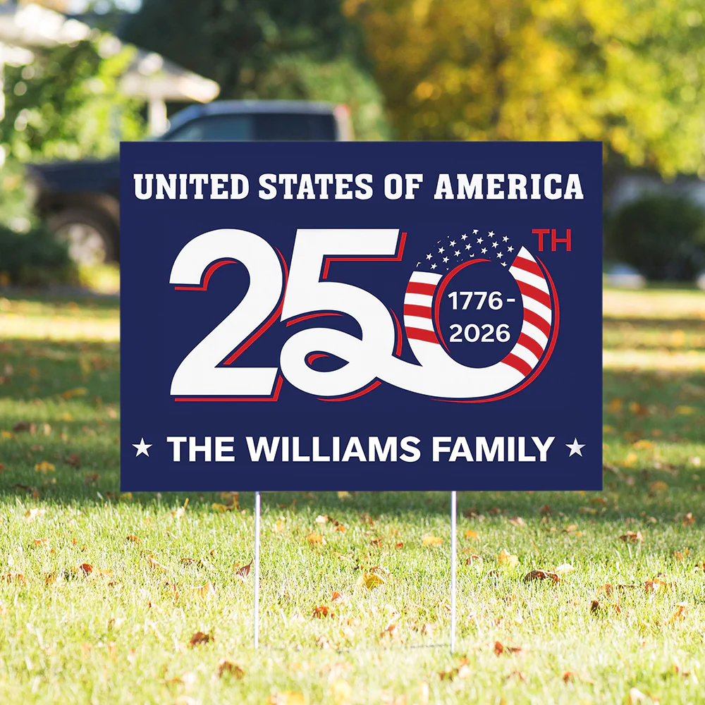 Custom Family Name Patriotic 250th Anniversary 1776 2026 United States of America Semiquincentennial Yard Sign HO82 900102 - Image 6