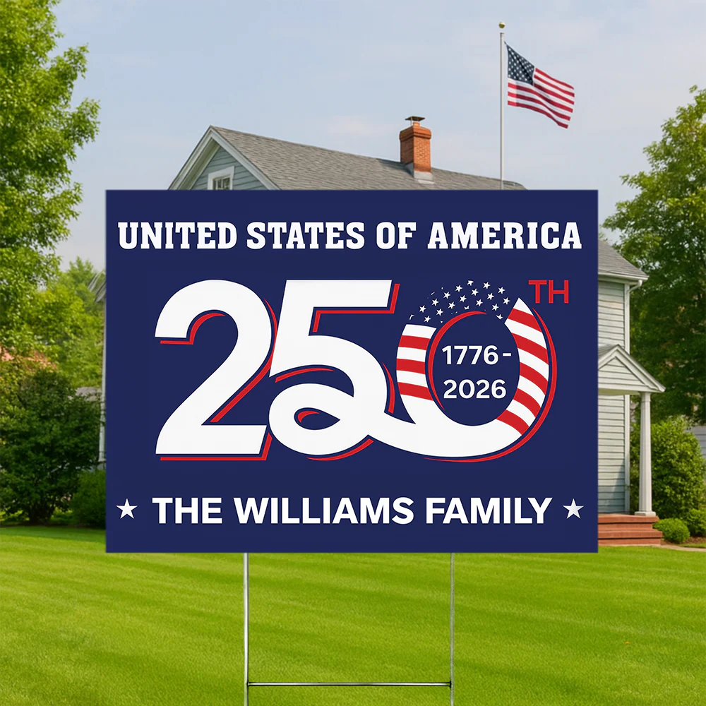 Custom Family Name Patriotic 250th Anniversary 1776 2026 United States of America Semiquincentennial Yard Sign HO82 900102 - Image 8