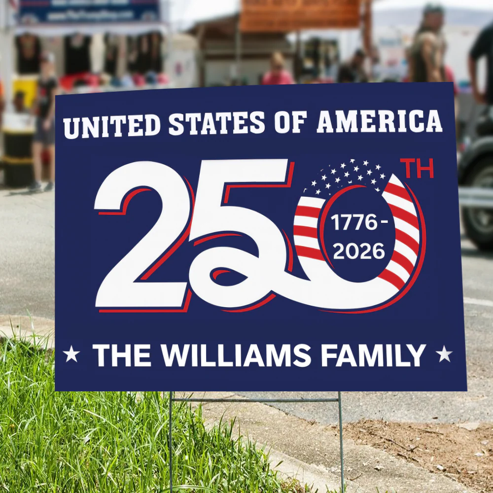 Custom Family Name Patriotic 250th Anniversary 1776 2026 United States of America Semiquincentennial Yard Sign HO82 900102 - Image 9