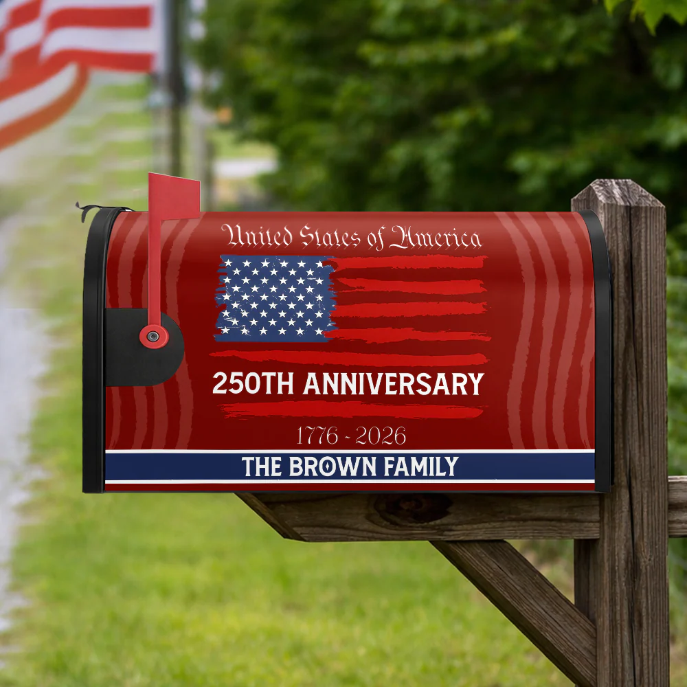 Custom Family Name USA 250th Anniversary Mailbox Cover HO82 900922 - Image 4