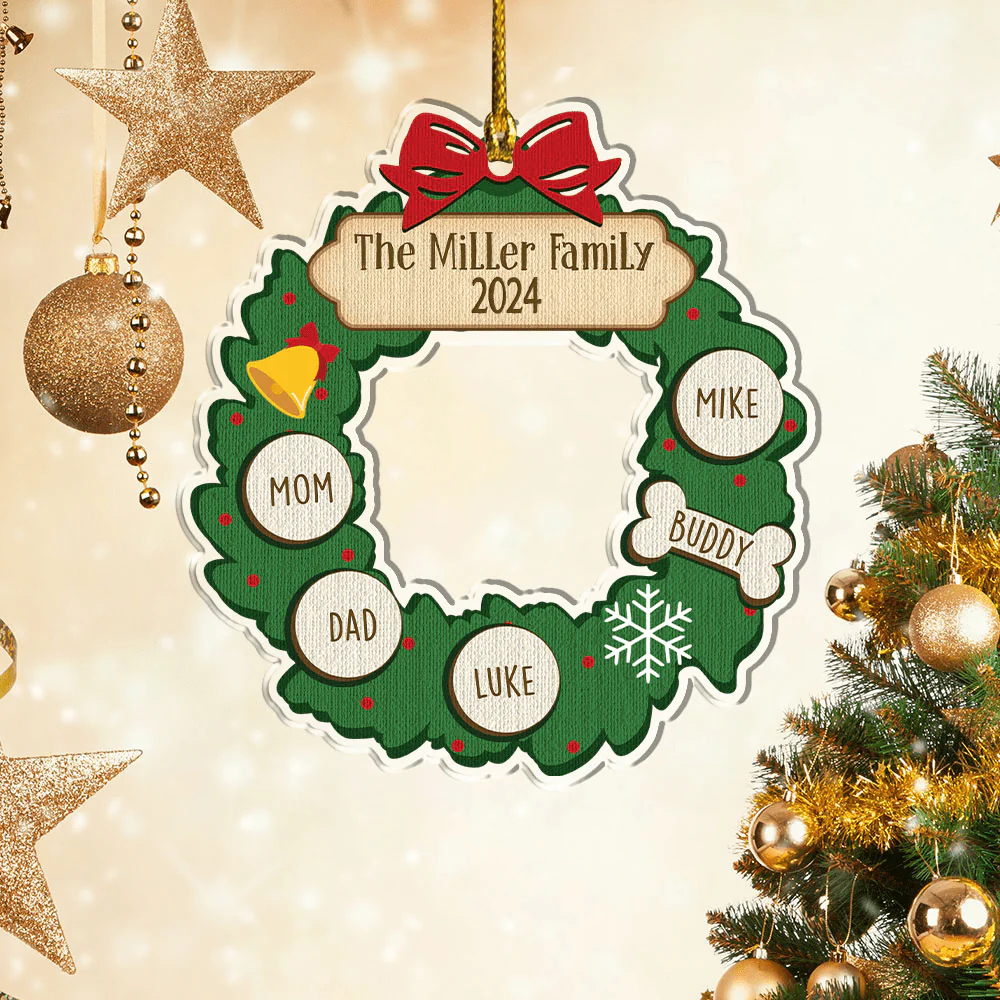 Custom Family Names 2024 Christmas Tree Acrylic Ornament N304 889734 - Image 2
