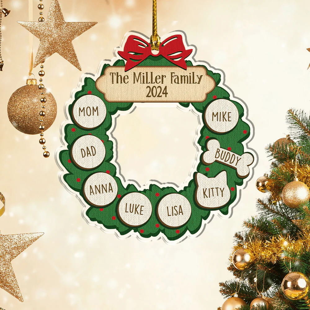 Custom Family Names 2024 Christmas Tree Acrylic Ornament N304 889734 - Image 3