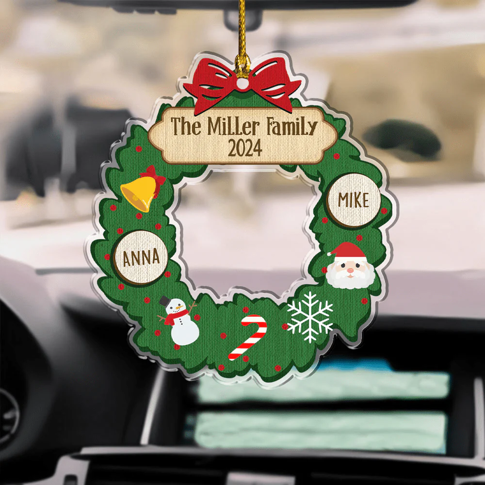 Custom Family Names 2024 Christmas Tree Acrylic Ornament N304 889734 - Image 5