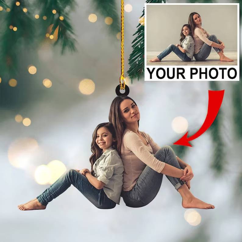 Custom Family Photo Christmas Acrylic Ornament T368 889718 - Image 2
