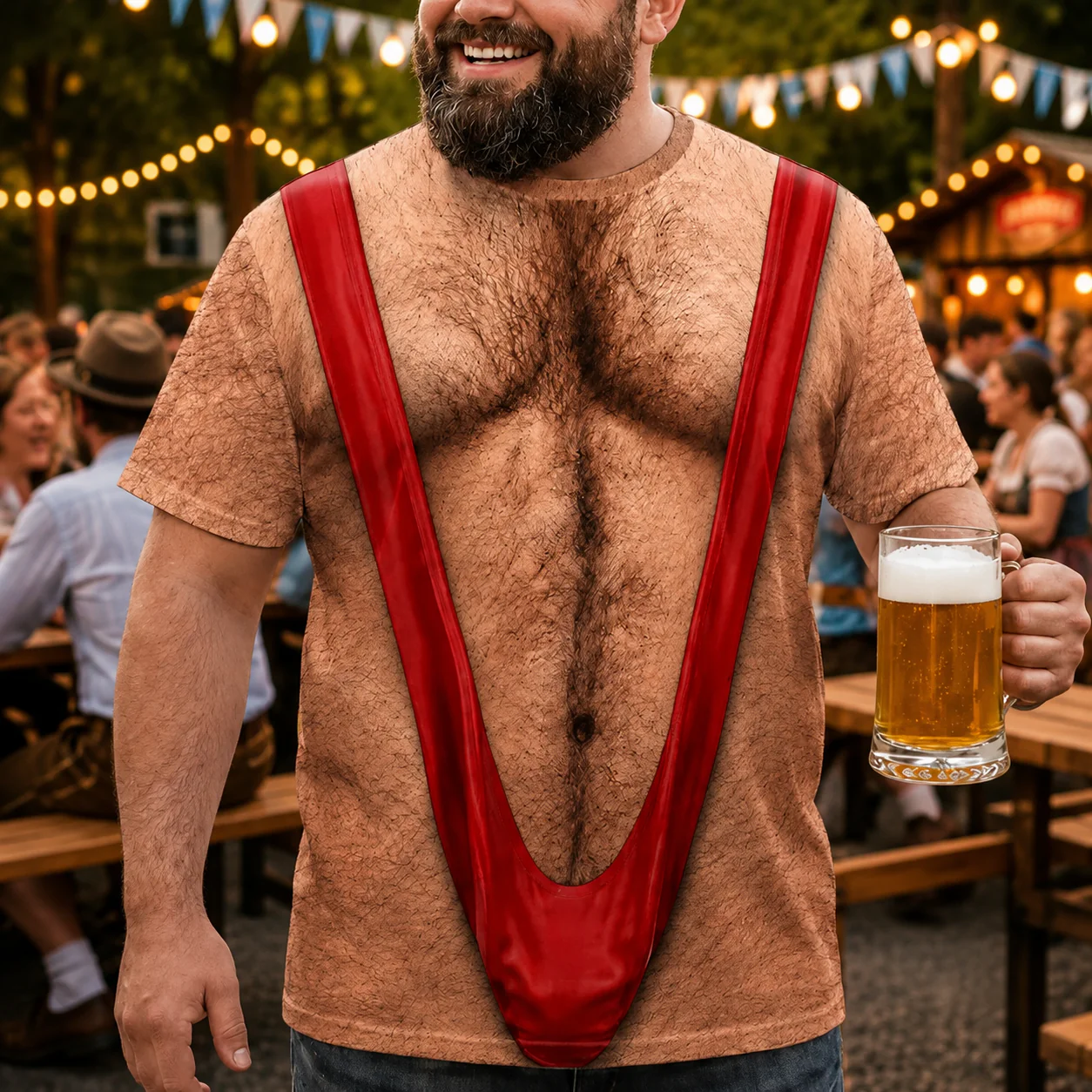 Custom Funny 3D Hairy Body Swimsuit AOP Shirt for Men - Gag Gift for Dad Husband Grandpa HO82 903022 - Image 4
