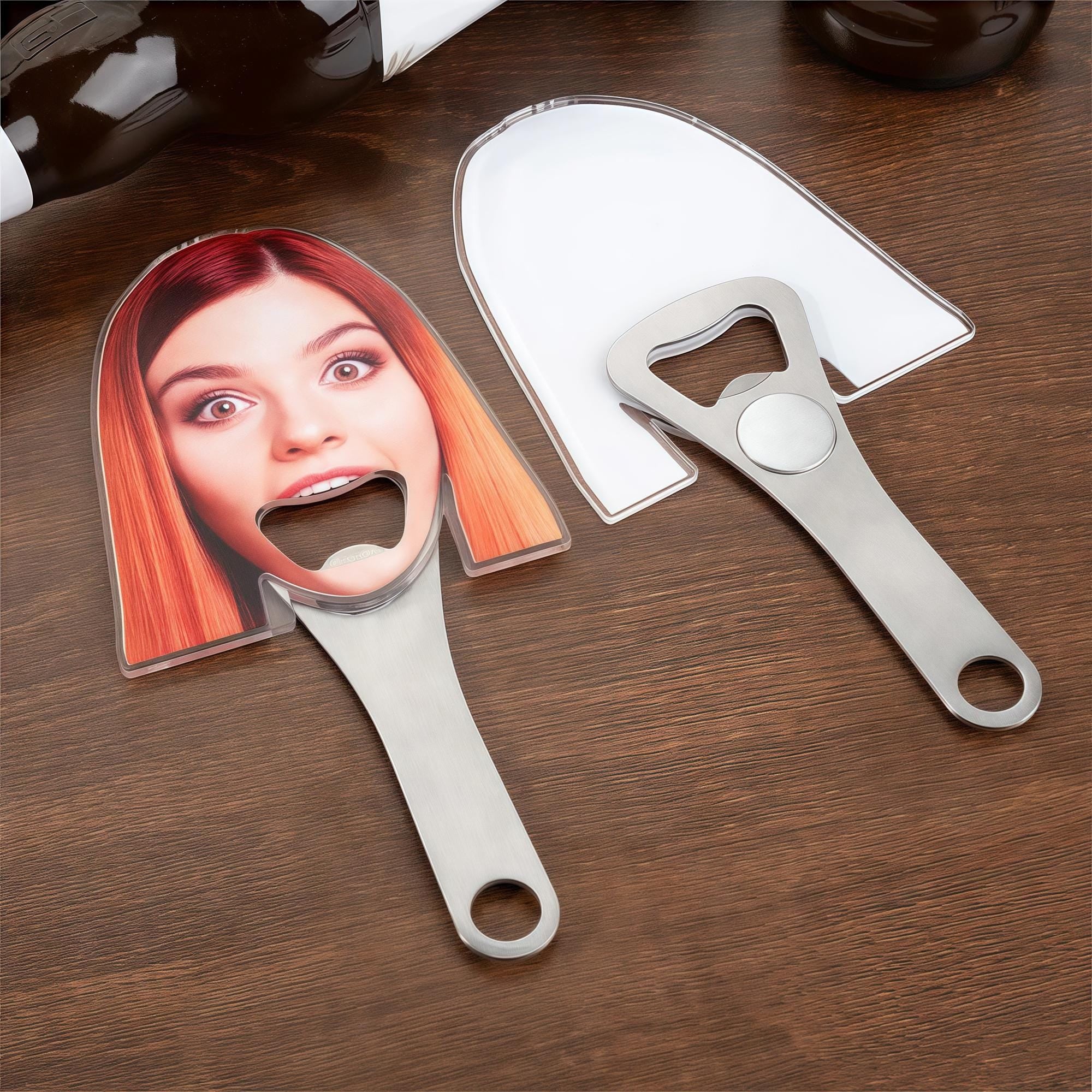 Custom Funny Avatar Face Photo Couple Bottle Opener with Magnet Fridge, Gift For Couple, Valentine's Day HO82 900680 - Image 5
