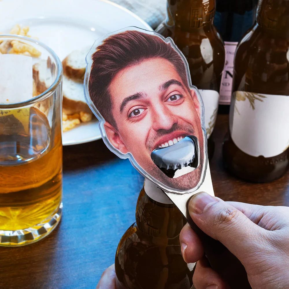 Custom Funny Avatar Face Photo Couple Bottle Opener with Magnet Fridge, Gift For Couple, Valentine's Day HO82 900680 - Image 6
