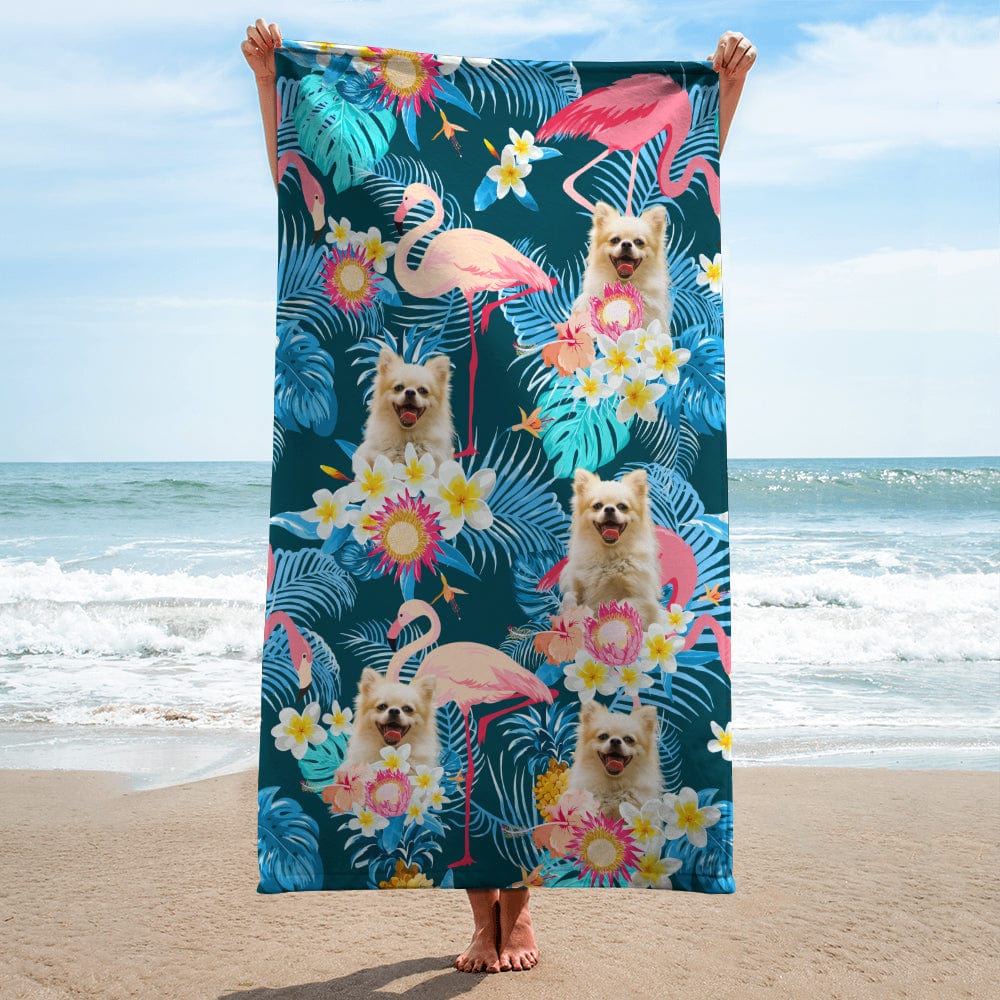 Custom Funny Dog Photo Aloha Beach Towel N304 890392