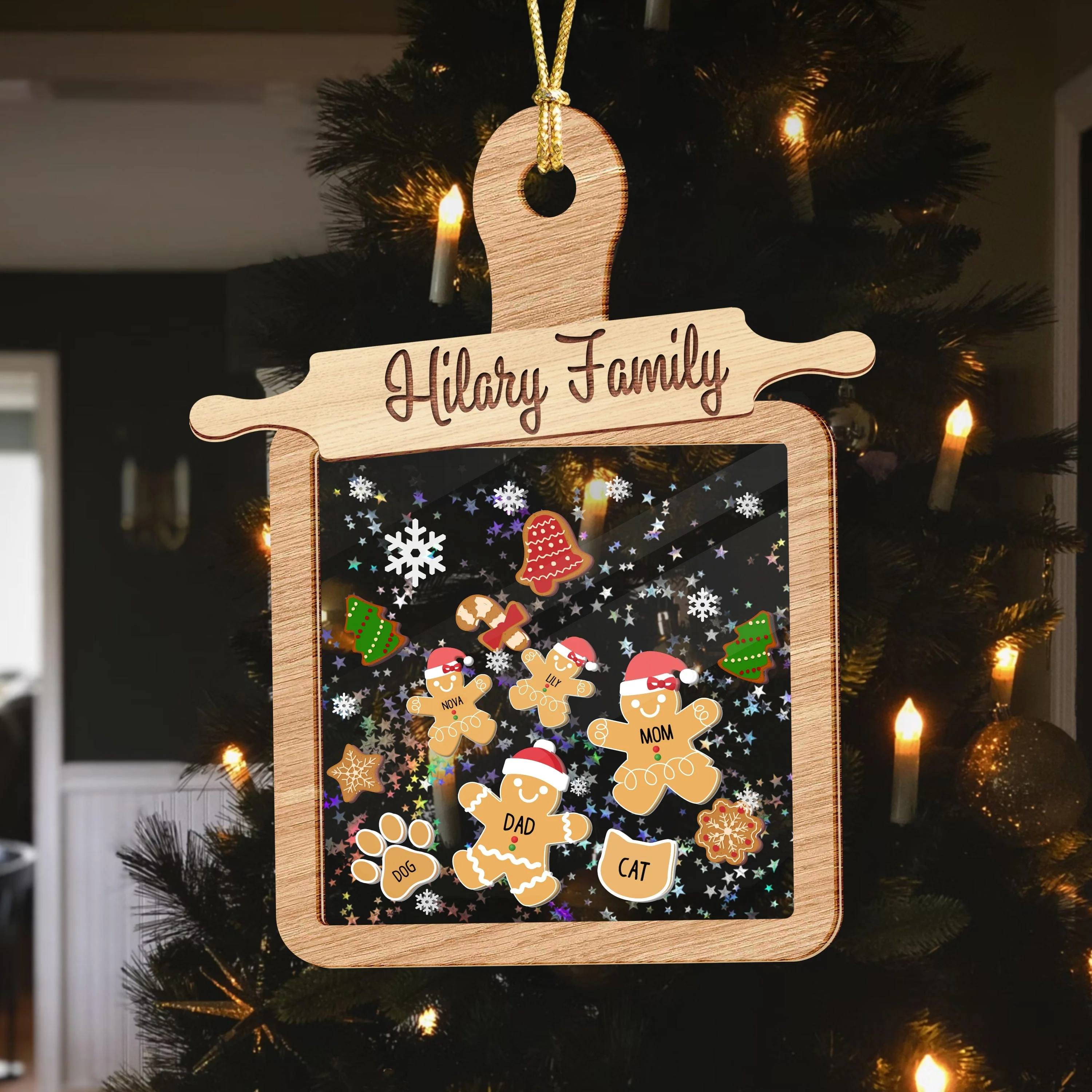 Custom Gingerbread House Family Shaker Ornament Christmas Gift HO82 893192 - Image 3