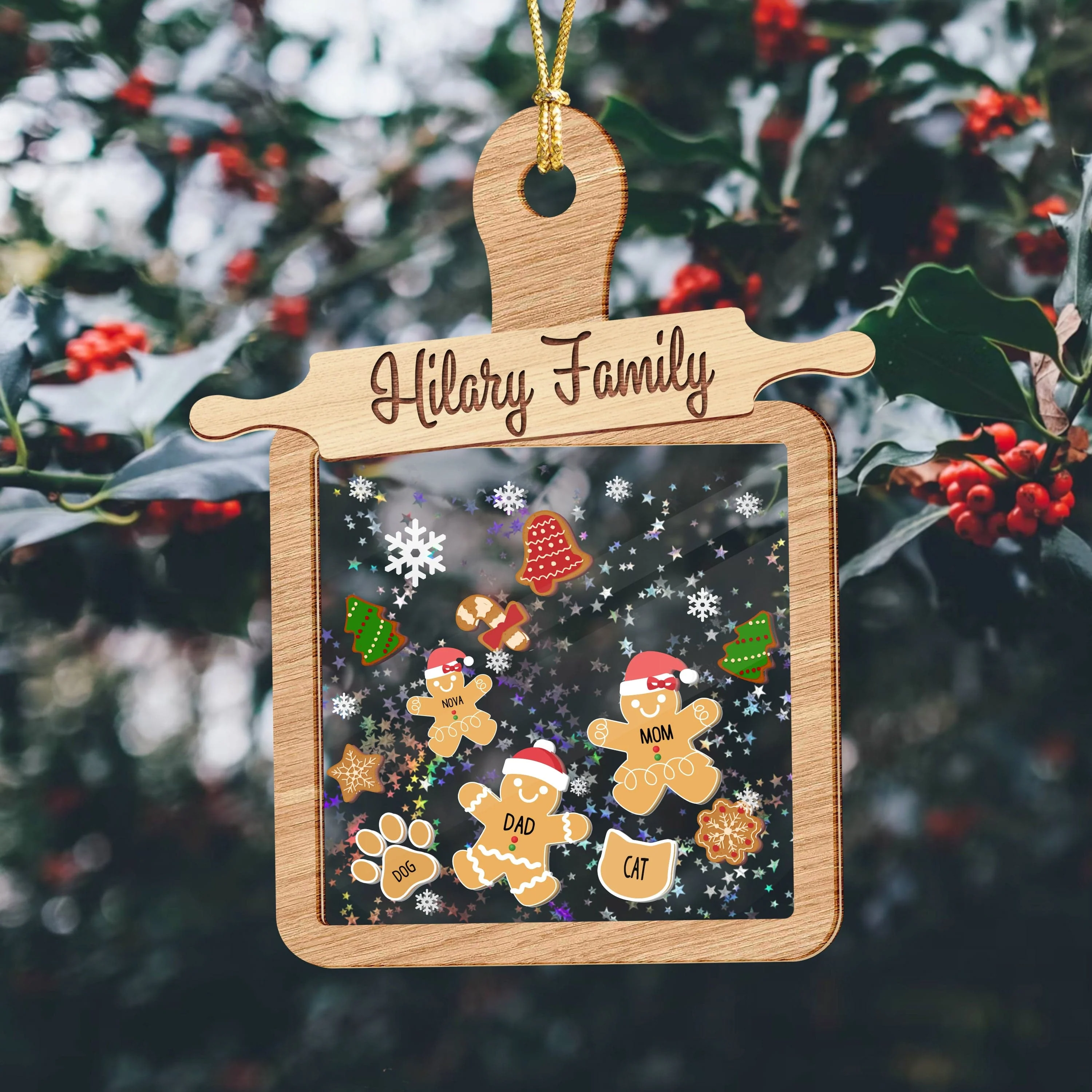 Custom Gingerbread House Family Shaker Ornament Christmas Gift HO82 893192 - Image 4