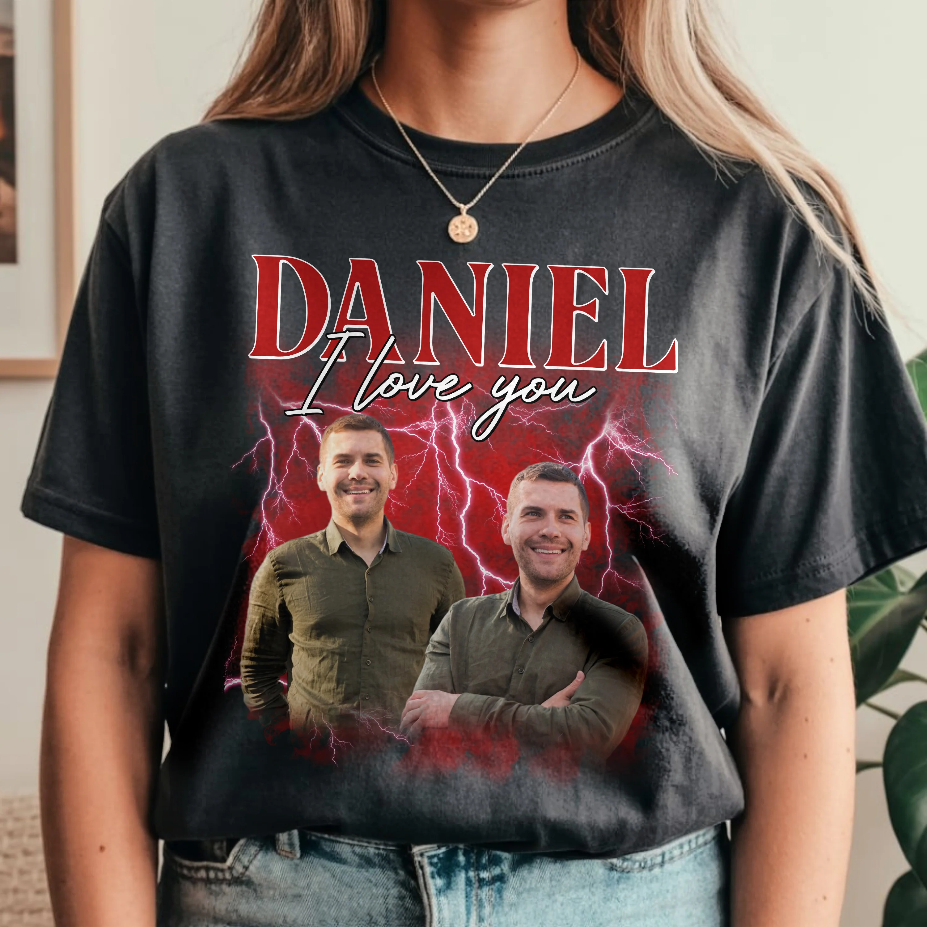 Custom Girlfriend Boyfriend Photo Vintage Bootleg Couple Comfort Shirt HO82 894904 - Image 10