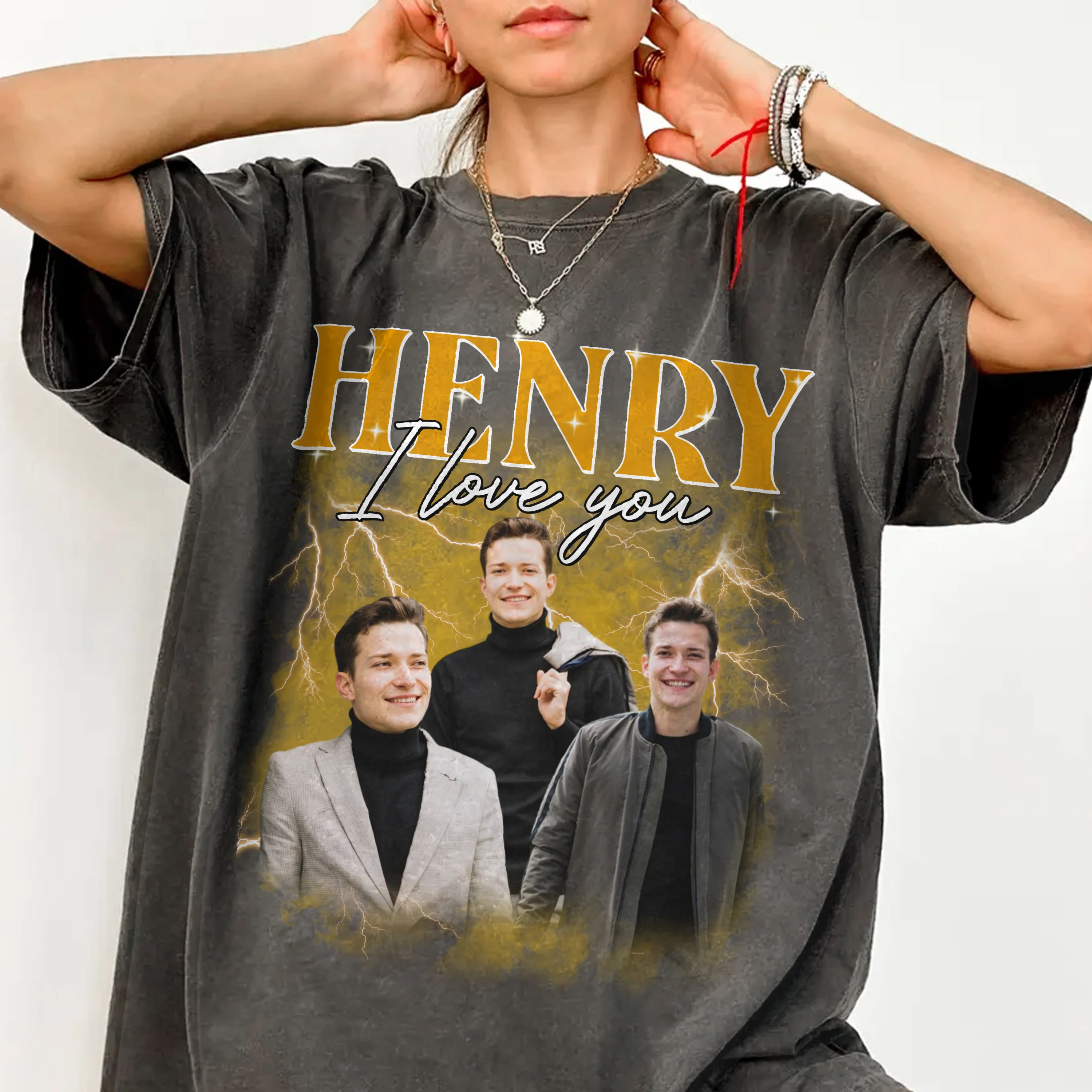 Custom Girlfriend Boyfriend Photo Vintage Bootleg Couple Comfort Shirt HO82 894904 - Image 8