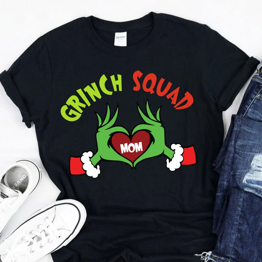Custom Text Hand In Heart Family Christmas Gift Dark Shirt HO82 893168