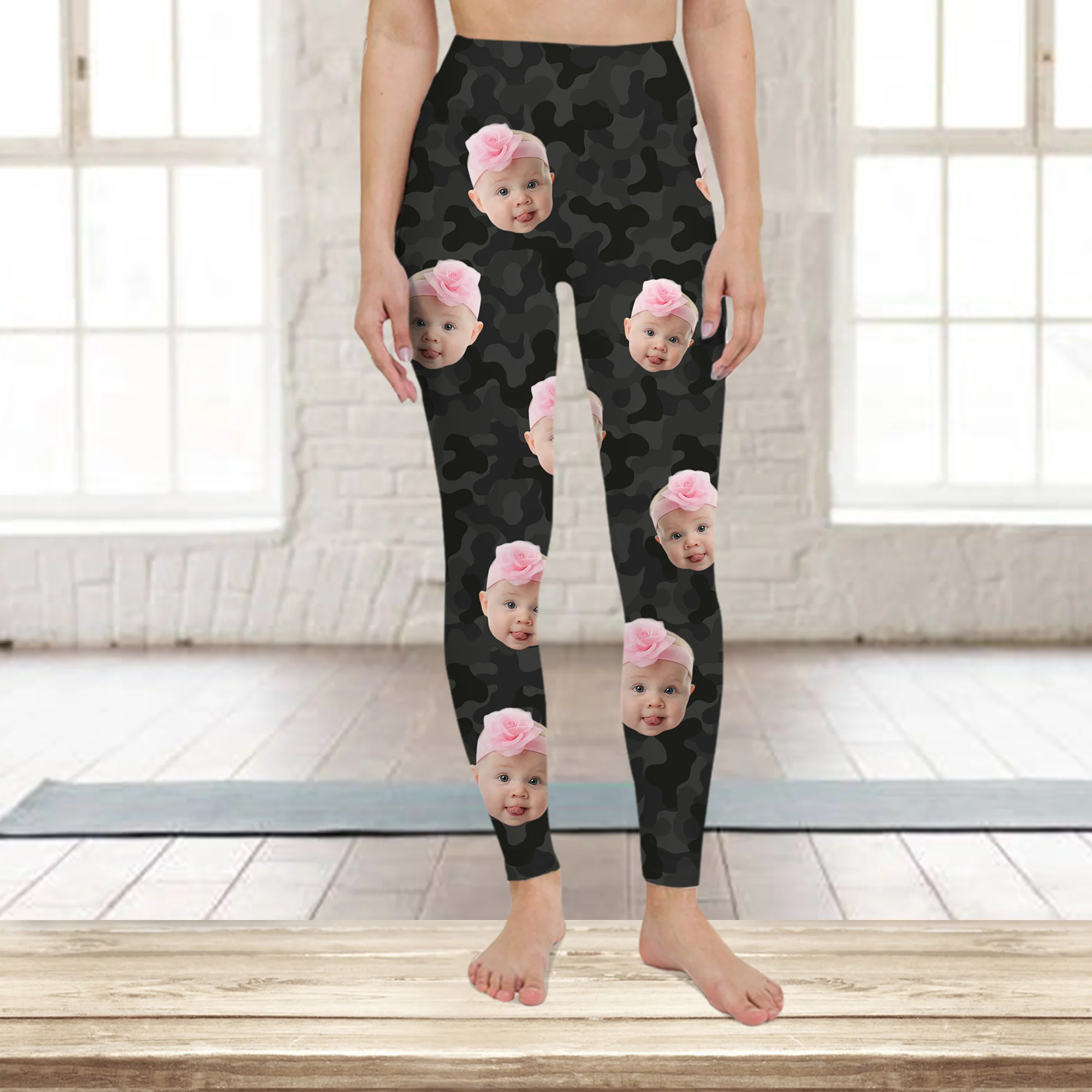 Custom Human Photo Camo Background Legging HO82 900486 - Image 6