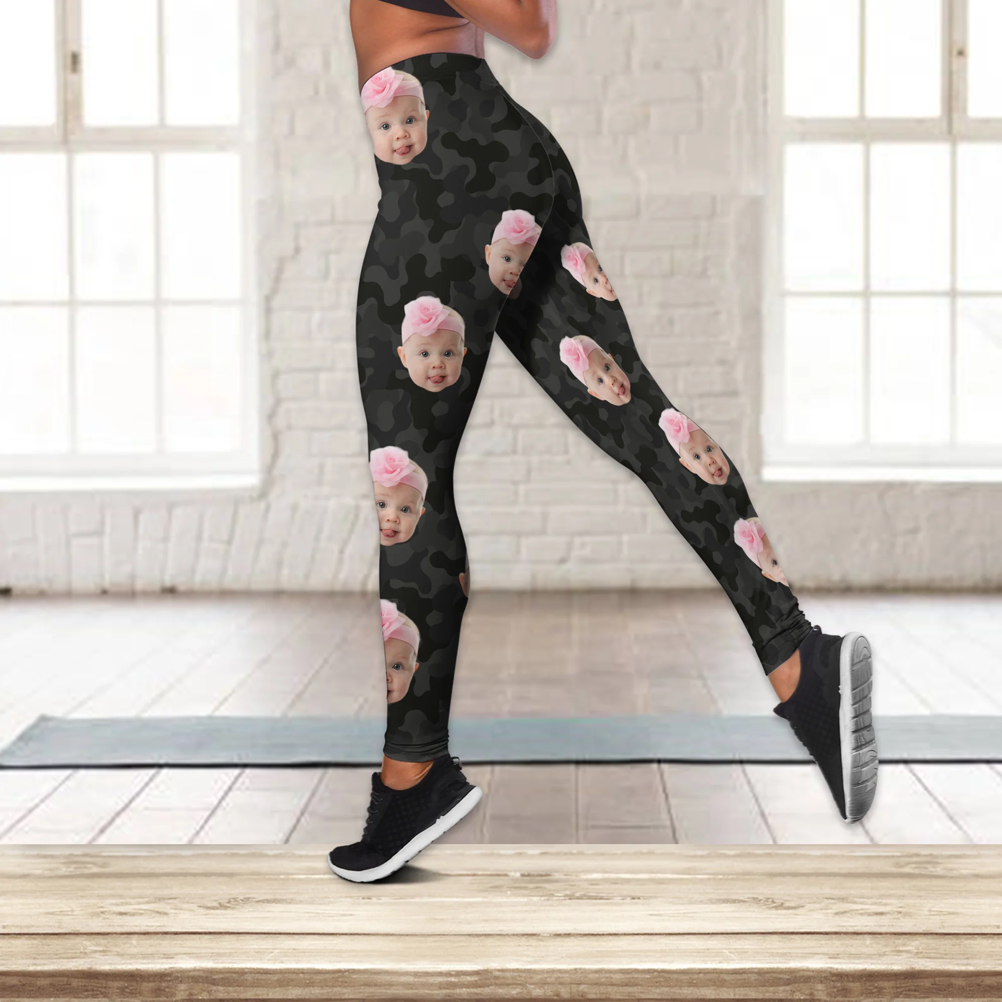 Custom Human Photo Camo Background Legging HO82 900486 - Image 8