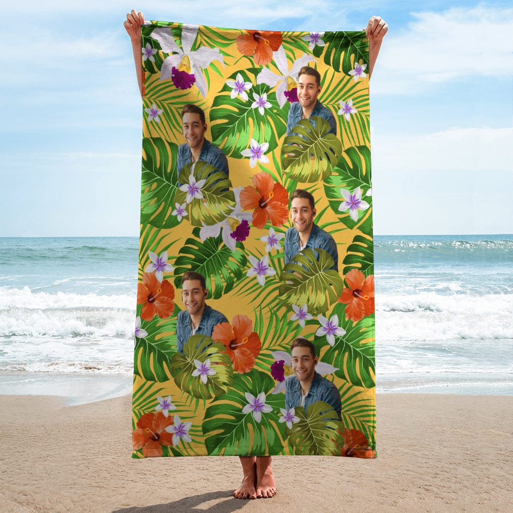 Custom Human Photo Tropical Style Beach Towel N304 890390 - Image 5