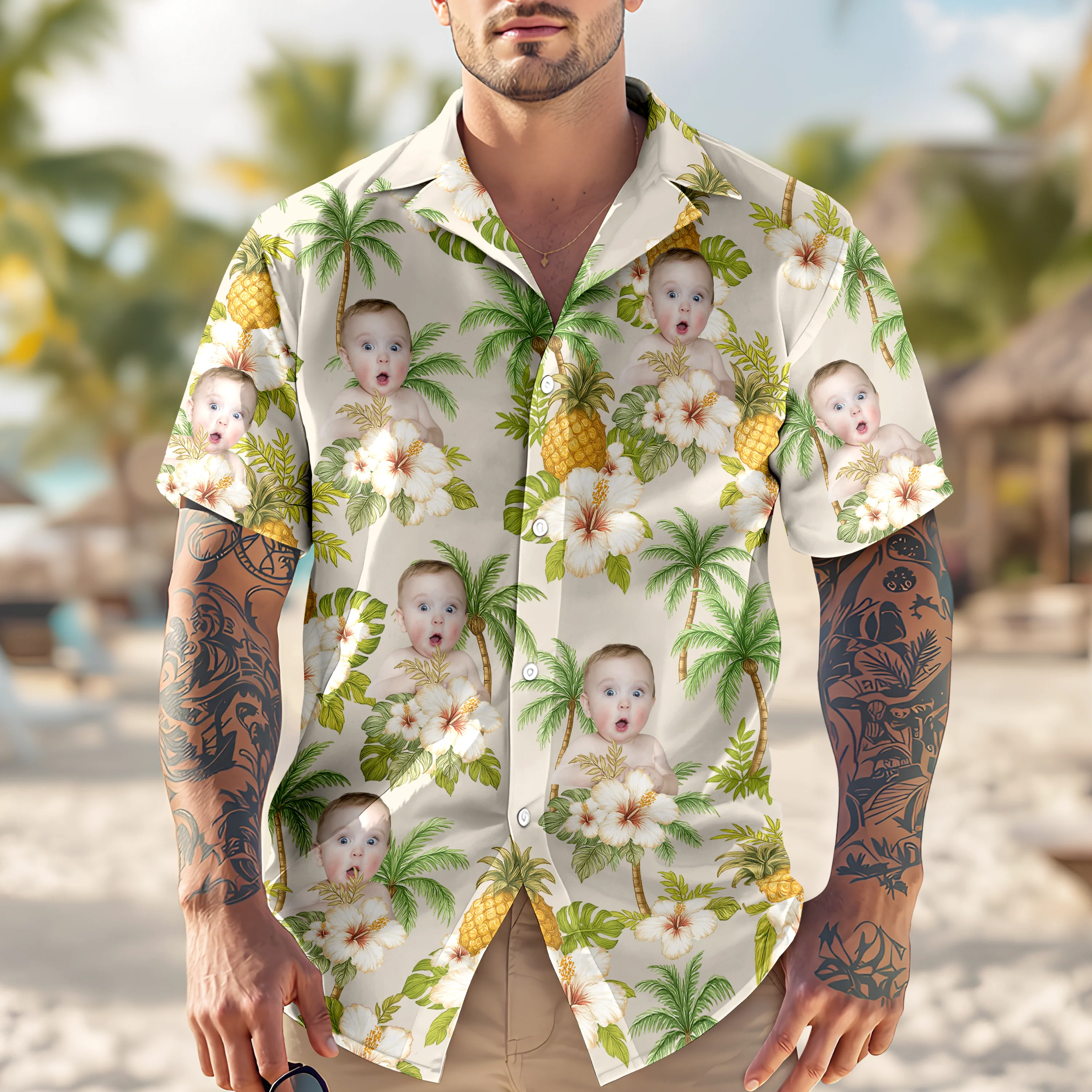 Custom Human Photo Tropical Vibe Family Hawaii Shirt HO82 893746 - Image 2