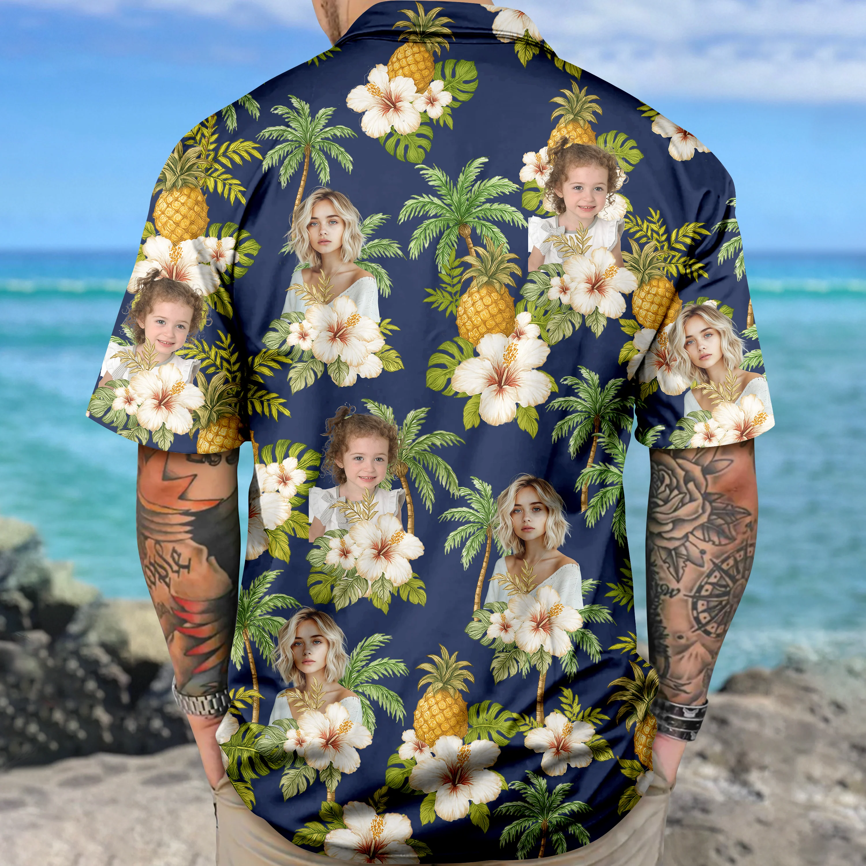 Custom Human Photo Tropical Vibe Family Hawaii Shirt HO82 893746 - Image 6