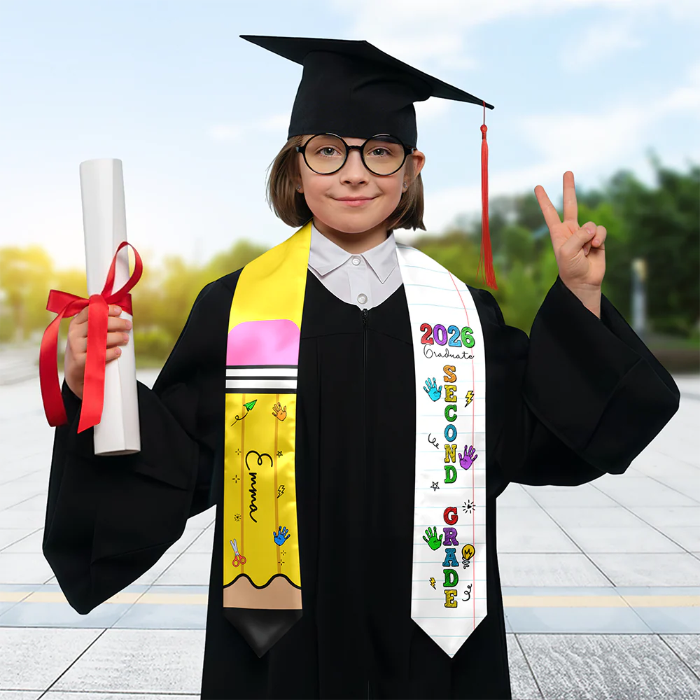 Custom Kid Name Pencil Graduation Kid Stole - Personalized Graduation Gift HO82 901636 - Image 3