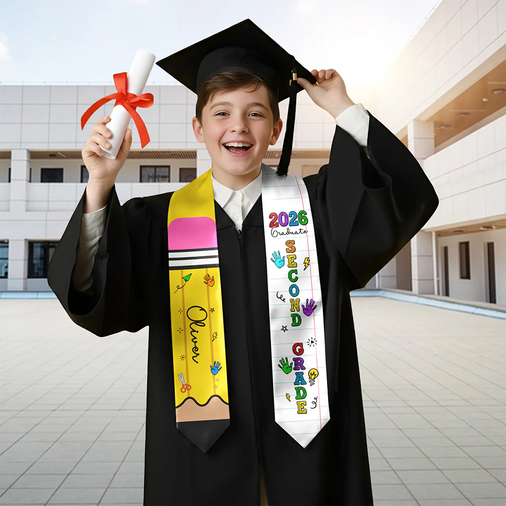 Custom Kid Name Pencil Graduation Kid Stole - Personalized Graduation Gift HO82 901636 - Image 4