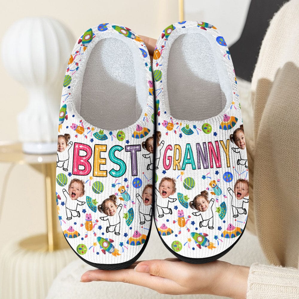 Custom Kid Photo Best Granny Mother Gifts, Christmas Gift Slippers HO82 893010 - Image 7