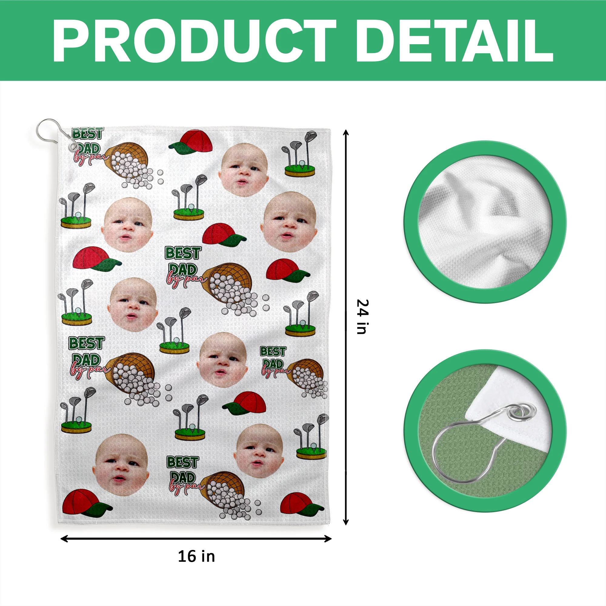 Custom Kid Photo Golf Towel Gift For Dad, Golf Lovers HO82 894176 - Image 6