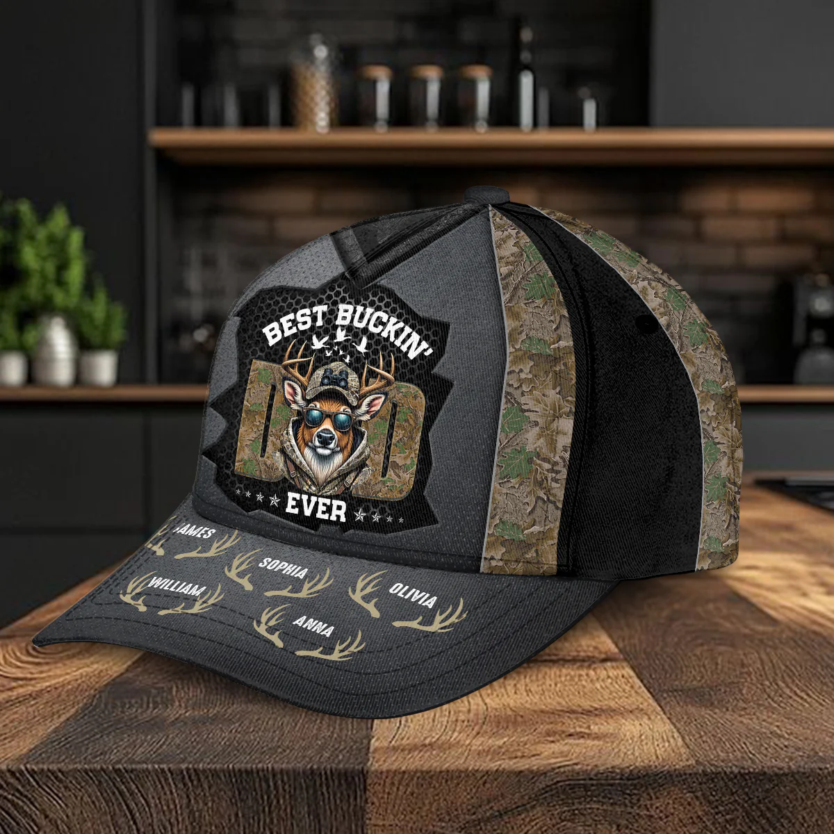 Custom Kids Name Hunter Dad Best Buckin' Dad Classic Cap Personalized Gift For Dad, Father's Day HO82 893900 - Image 7