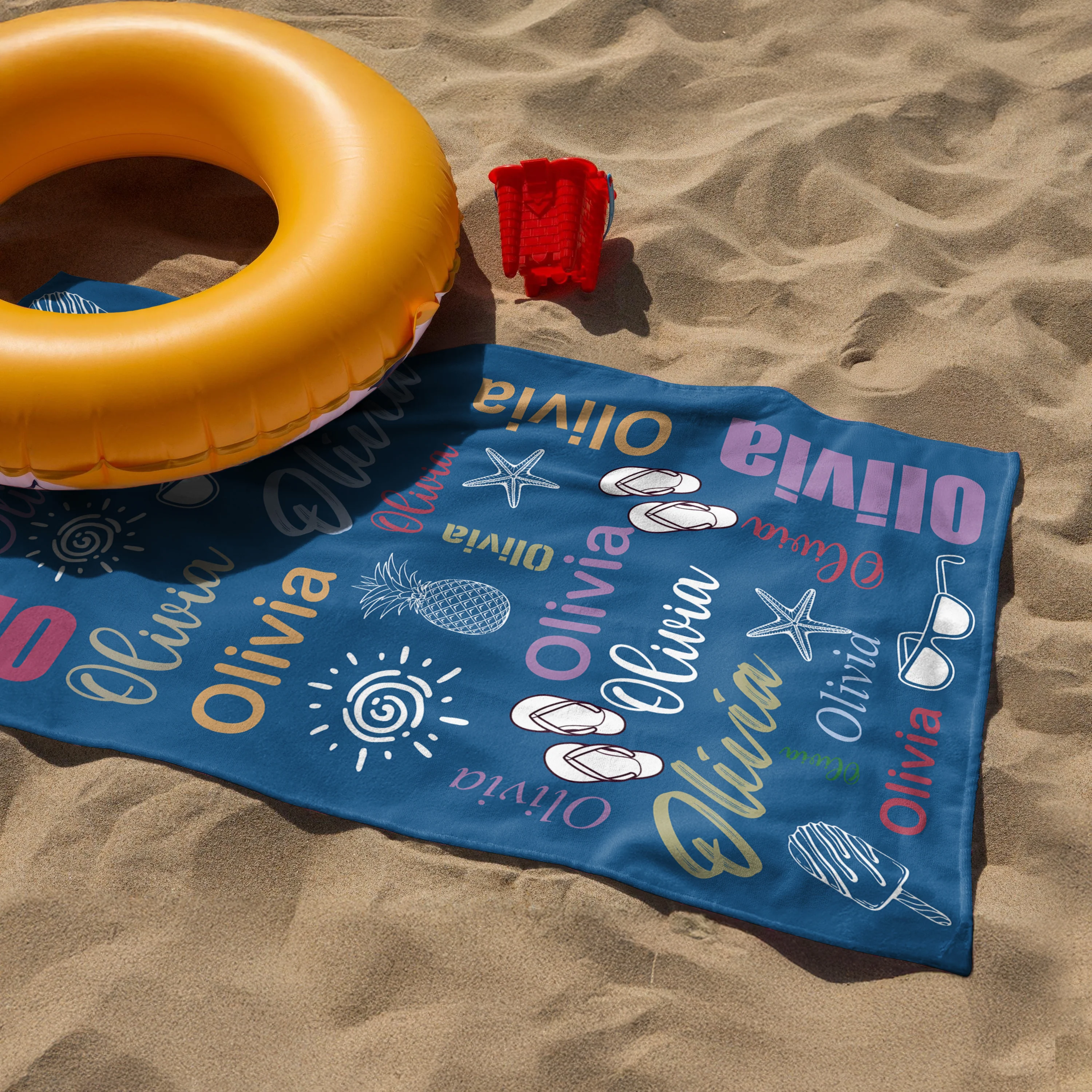Custom Multi-Color Name Summery Beach Towels Summer Gift For Family, Friends HO82 893938 - Image 4