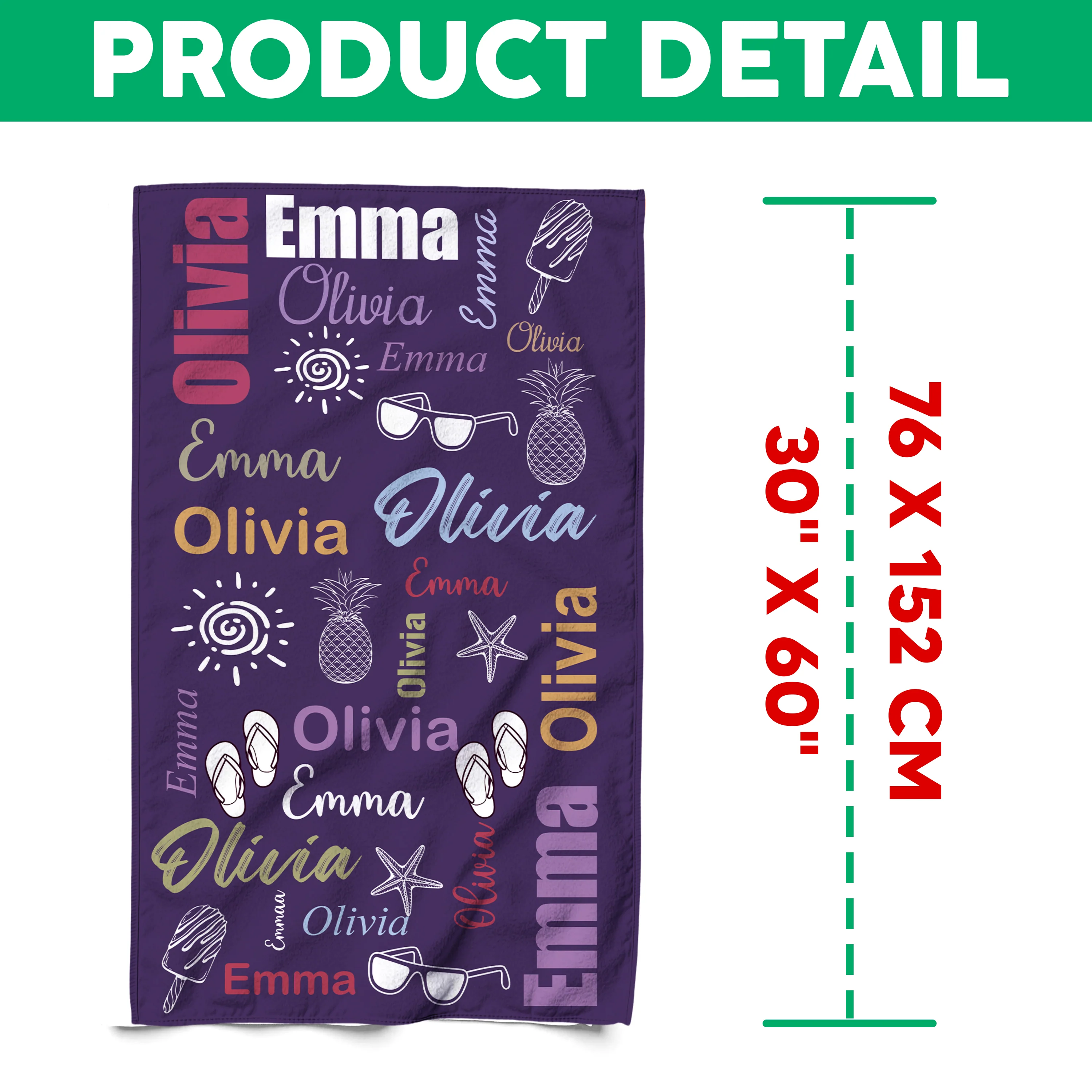 Custom Multi-Color Name Summery Beach Towels Summer Gift For Family, Friends HO82 893938 - Image 7