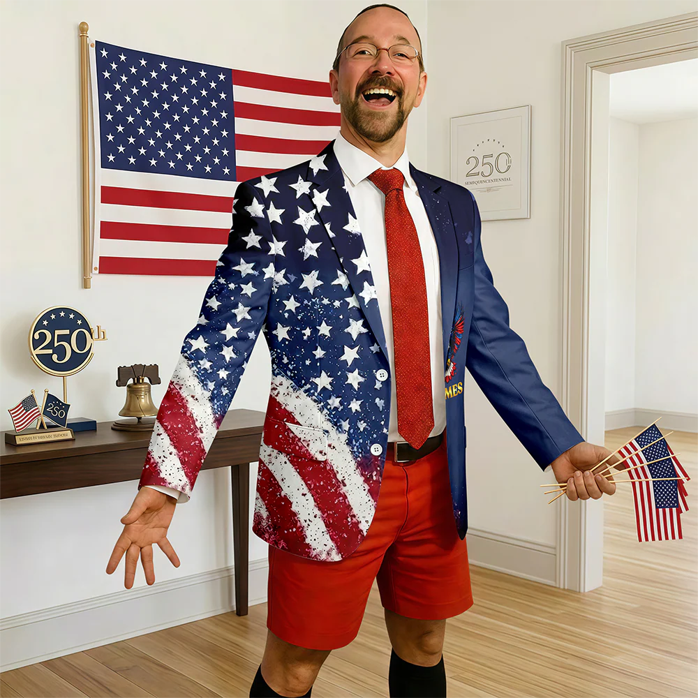 Custom Name American Pride Patriotic 250th Anniversary Eagle Men's Suit HO82 902062 - Image 6