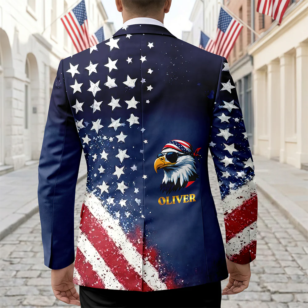 Custom Name American Pride Patriotic 250th Anniversary Eagle Men's Suit HO82 902062 - Image 8