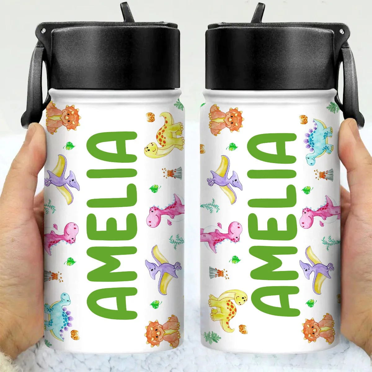 Custom Name Back To School Gift For Grandkid Kid Water Bottle With Straw HO82 891334
