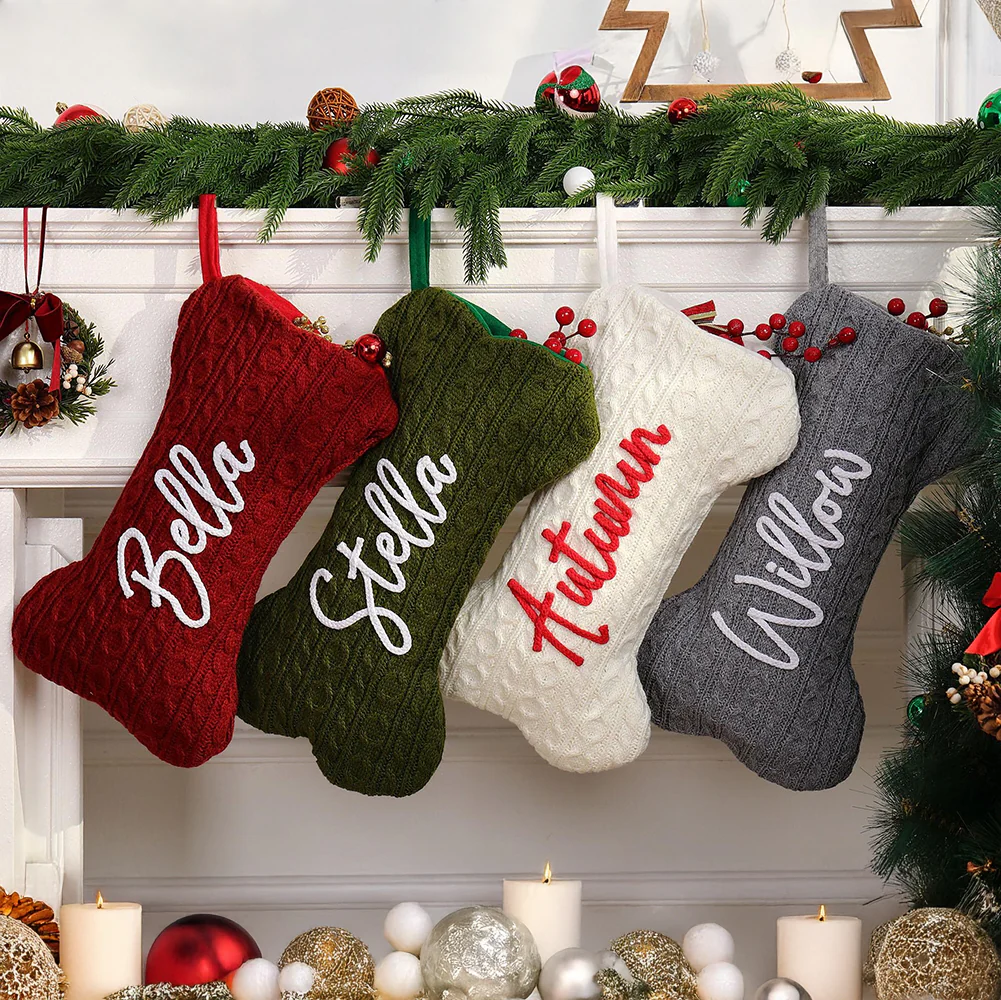 Custom Name Bone Christmas Stocking Personalized Gift HO82 900440 - Image 3