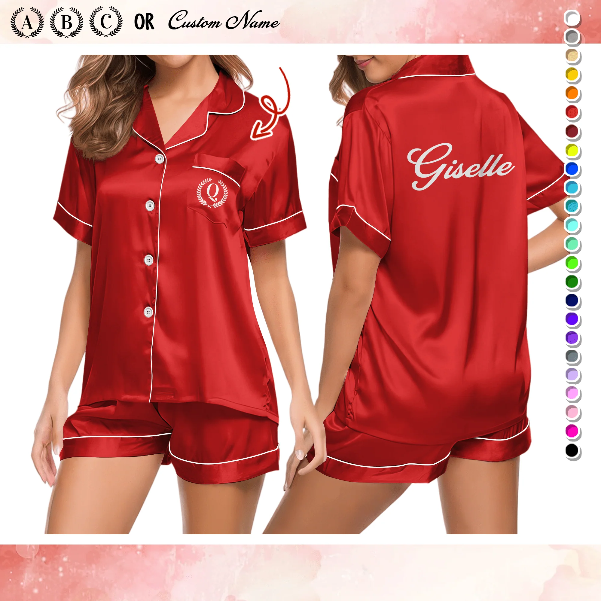 Custom Name Bridesmaid Pajama Set Personalized Gift HO82 890460