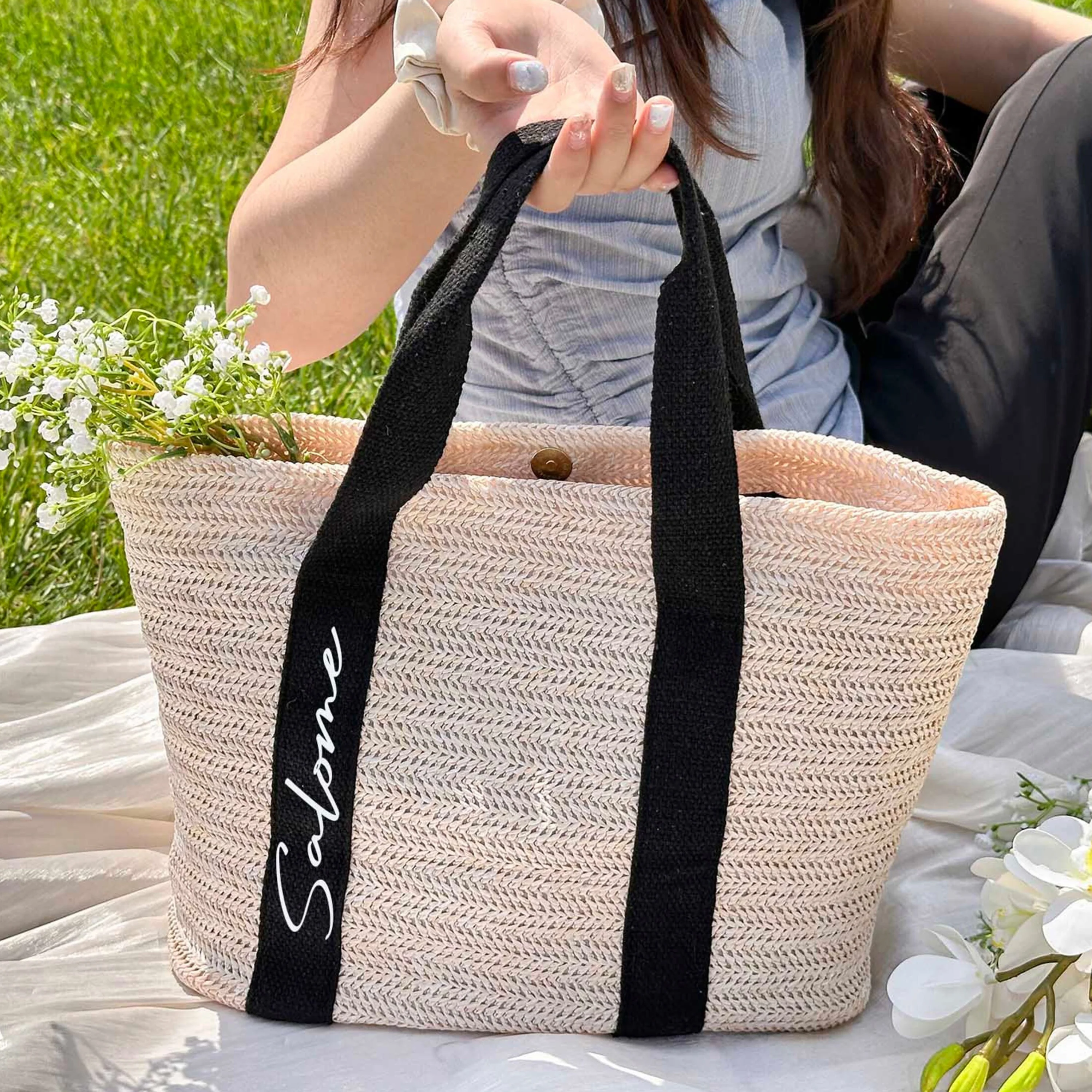 Custom Name Burlap Tote Bag - Summer Gift For Women, Mother's Day, Wife, Girlfriend HO82 902012 - Image 6