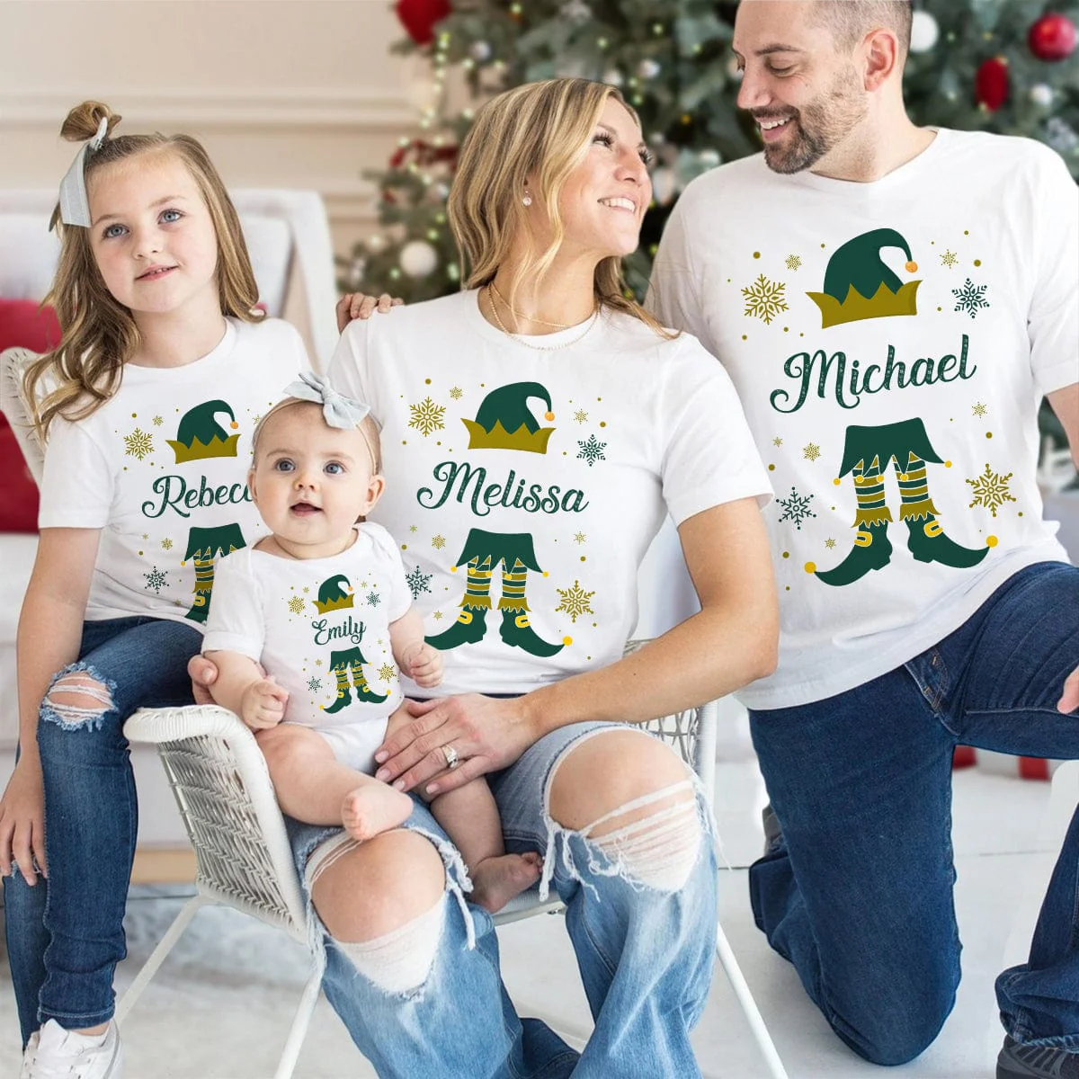 Custom Name Christmas Elves Family Gift Bright Shirt HO82 893032