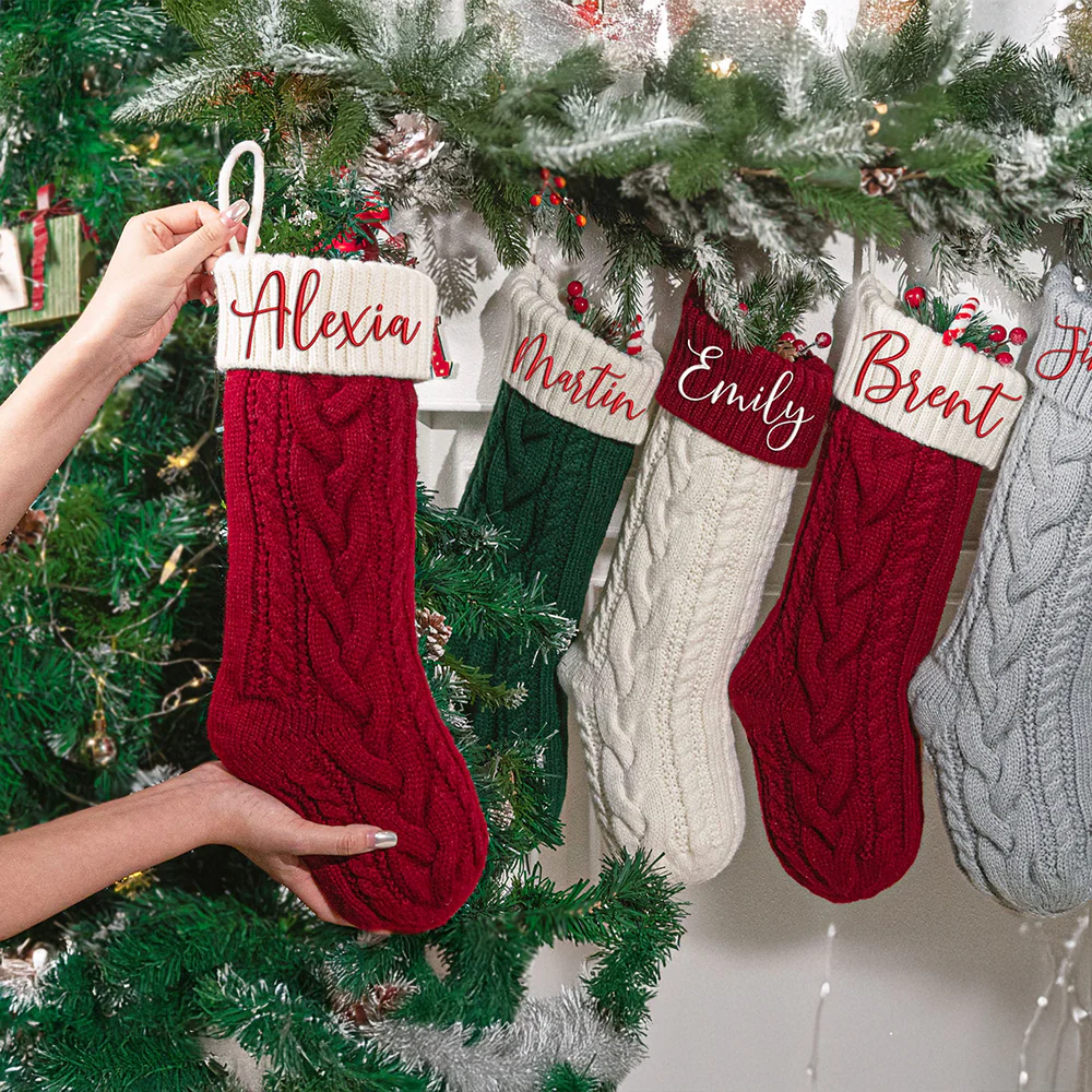 Custom Name Christmas Embroidered Christmas Stocking HO82 900454 - Image 2
