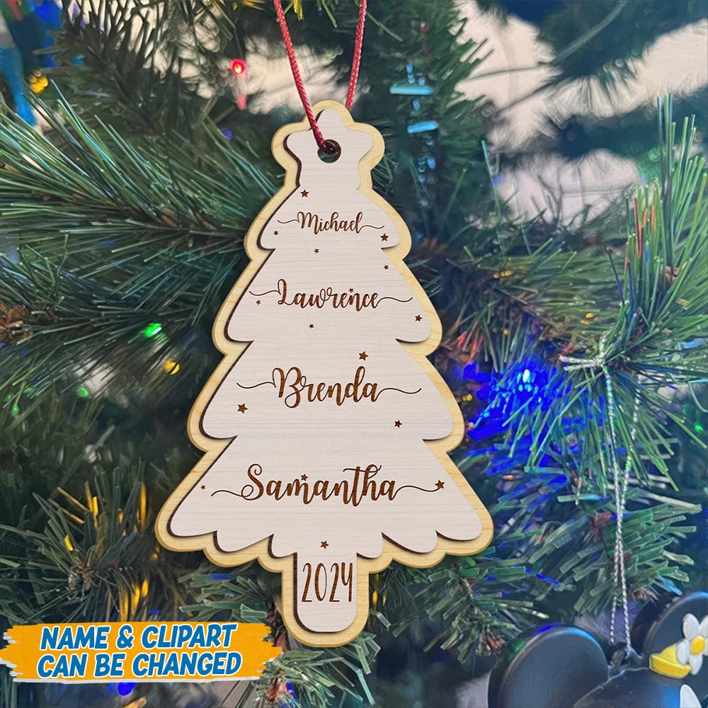 Custom Name Christmas Tree Family Wood Ornament Personalized Gift HO82 893312 - Image 11