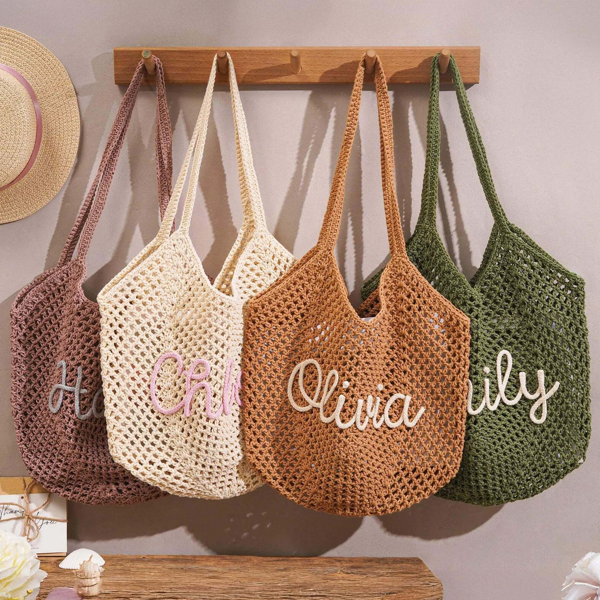 Custom Name Crochet Beach Bag - Summer Gift For Women, Mother's Day, Wife, Girlfriend HO82 902004 - Image 9