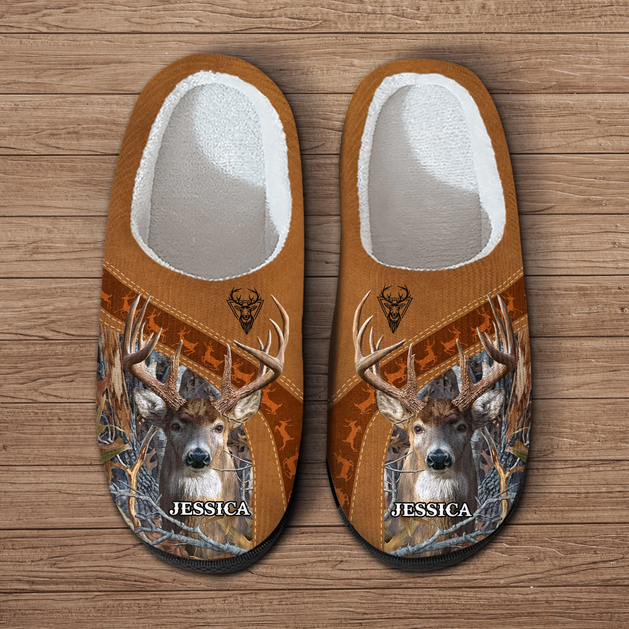 Custom Name Deer Hunting Slippers Gift For Hunting Lovers HO82 894928 - Image 2