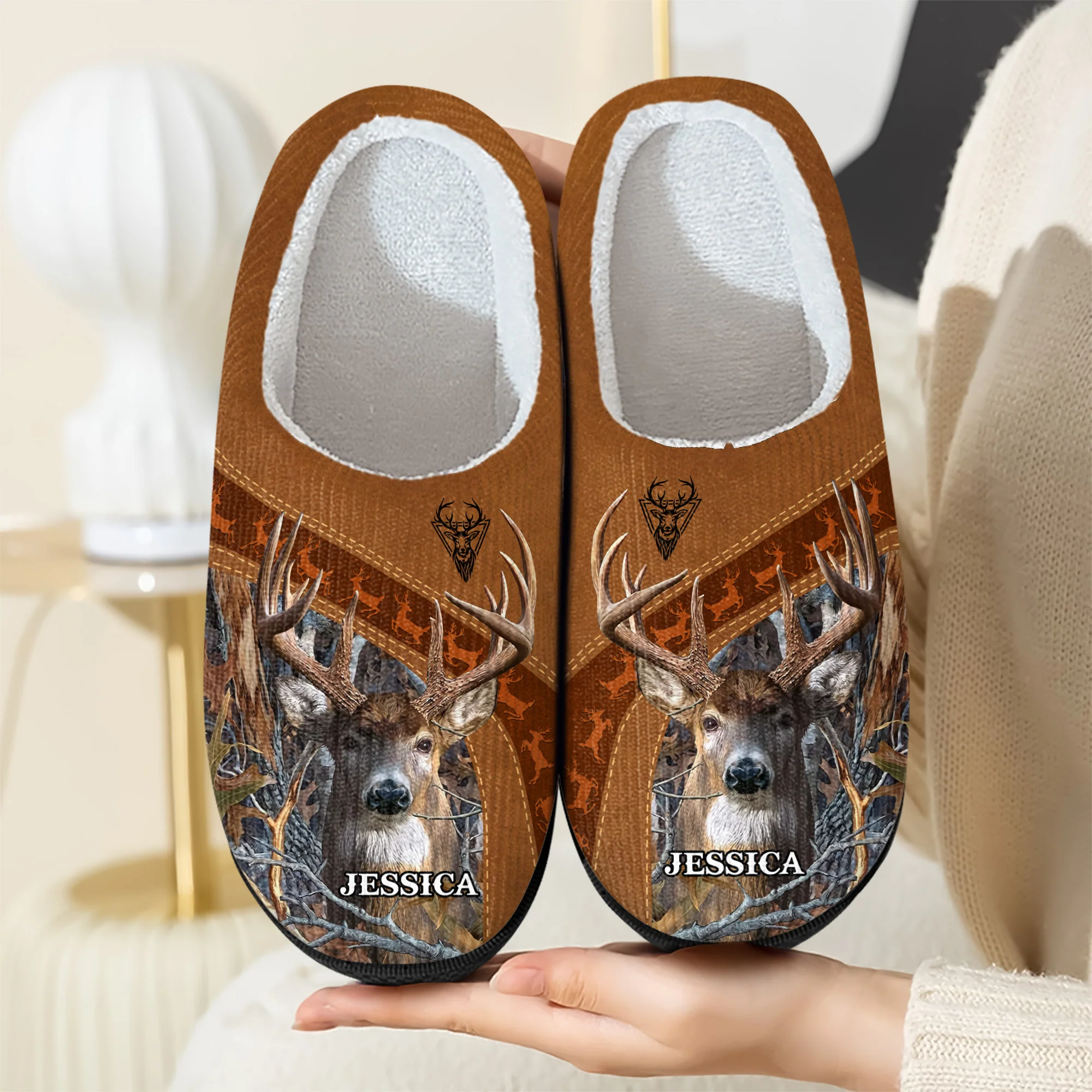 Custom Name Deer Hunting Slippers Gift For Hunting Lovers HO82 894928 - Image 7