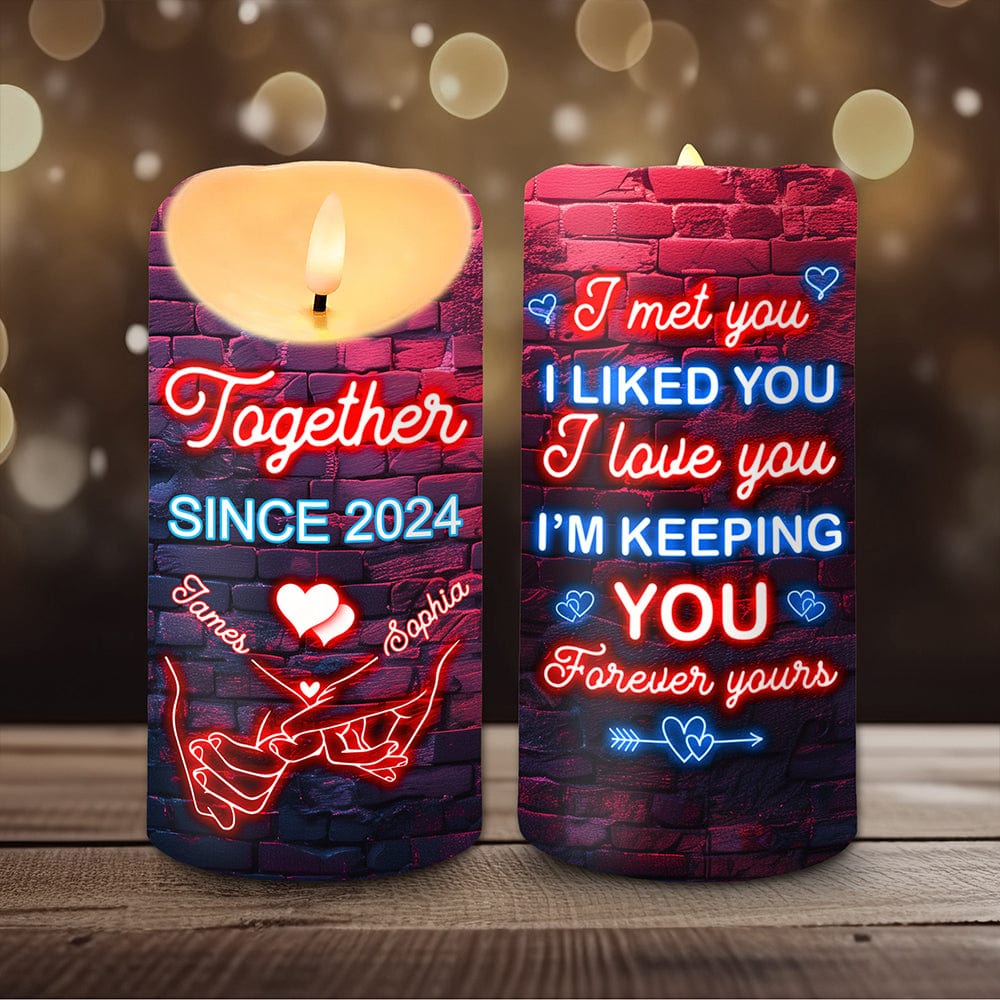 Custom Name I Met You I Liked You For Couple Husband Wife LED Candle HO82 893442