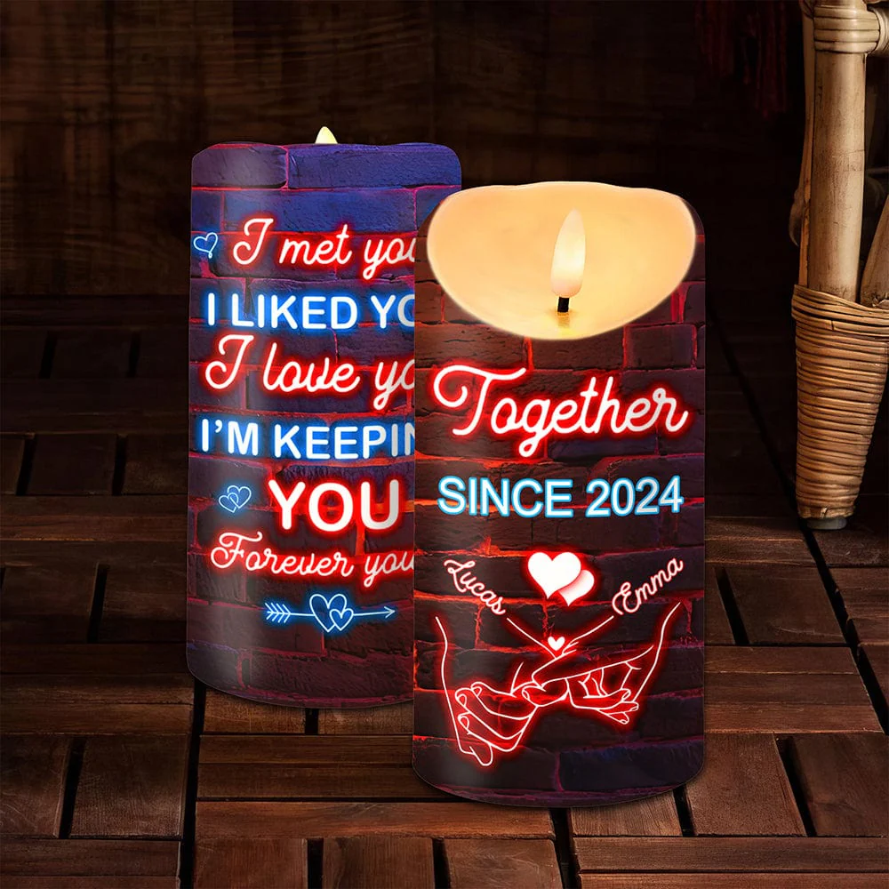 Custom Name I Met You I Liked You For Couple Husband Wife LED Candle HO82 893442 - Image 3