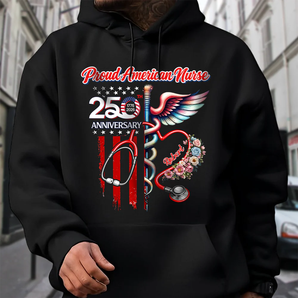 Custom Name Proud American Nurse With US 250 Dark Shirt HO82 901290 - Image 6