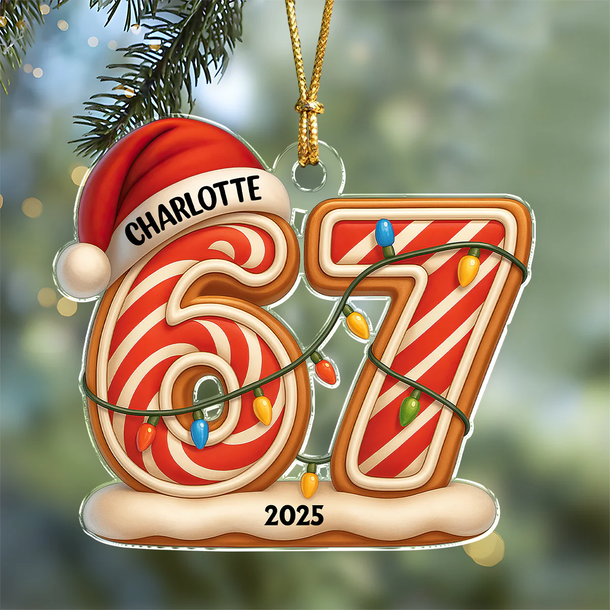 Custom Name Six Seven Acrylic Ornament, Teen Slang Funny 67 Tree Decor, Funny Teen Grandkid Gift HO82 900496 - Image 6