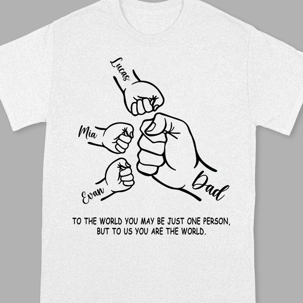 Custom Name To The World Dad Father's Day Fist Bump Bright Shirt Personalized Gift HO82 890630 - Image 3