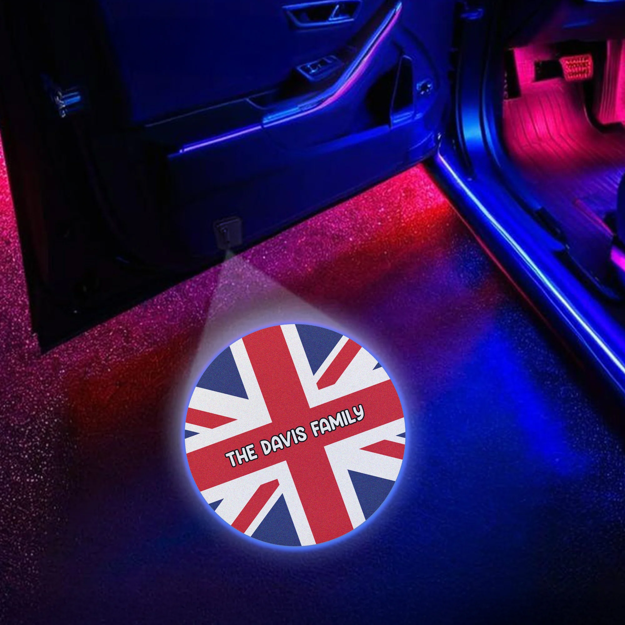 Custom National Flags With Family Name Welcome Car Door Projector Light HO82 894350 - Image 2