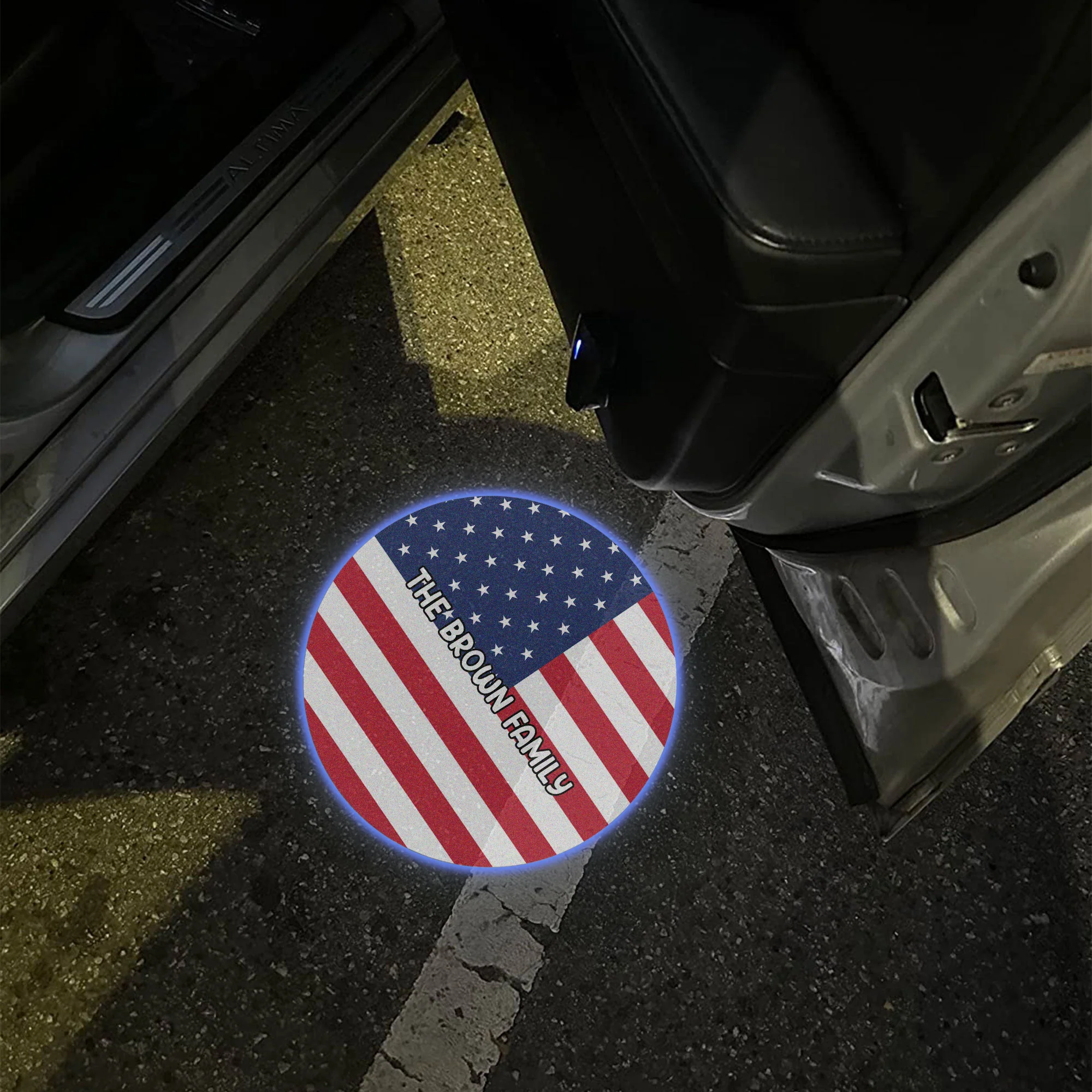 Custom National Flags With Family Name Welcome Car Door Projector Light HO82 894350 - Image 3