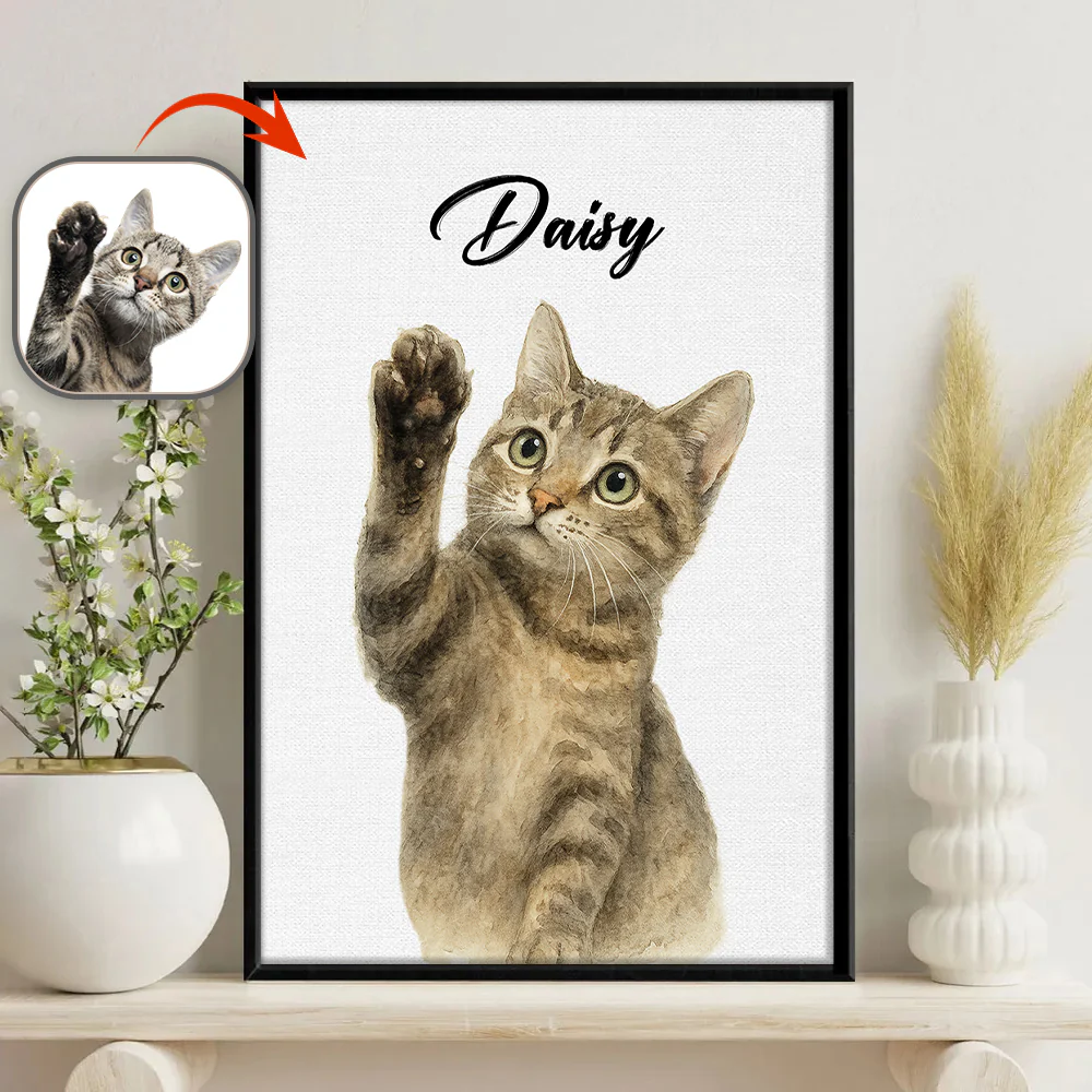 Custom Pet Portrait Photo With Watercolor Style Poster Picture Frame HO82 894208 - Image 8